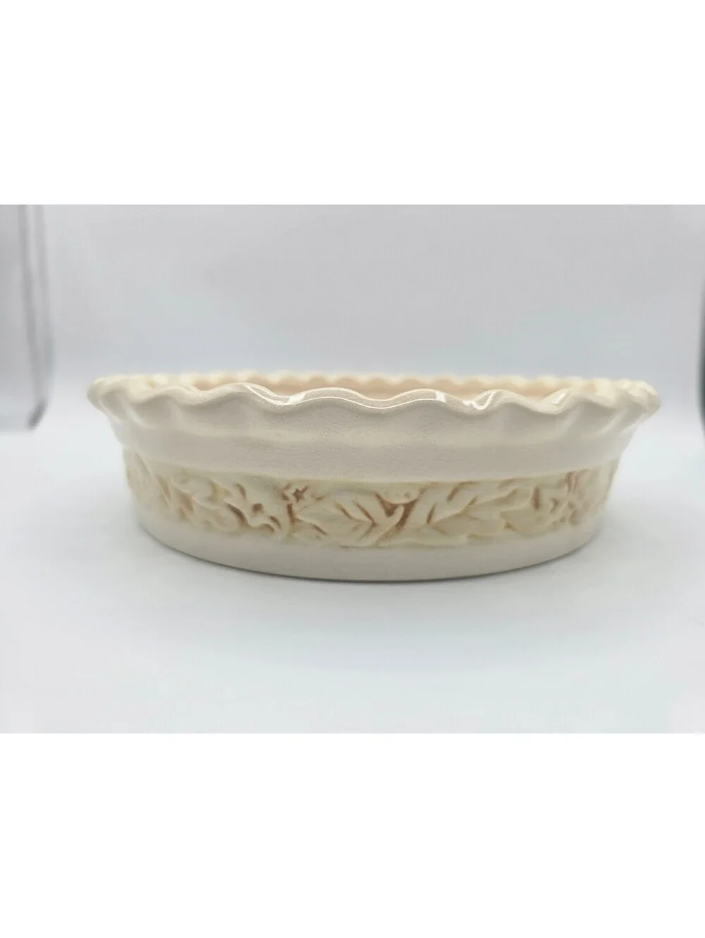 Vintage Americana Arts & Crafts Thanksgiving Pie Dish Attrib Russ Berrie